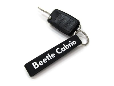 画像2: 【OUTLET】VW Black Rubber Keytag "Beetle Cabrio"