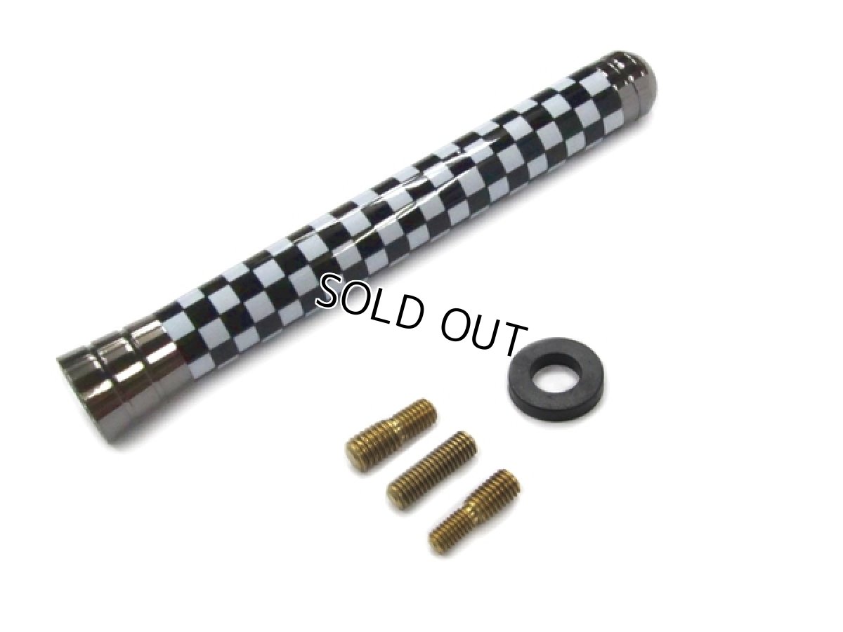 画像2: AutoStyle ヘリカルショートアンテナ 105mm (ブラッククロム/チェッカー) (2)