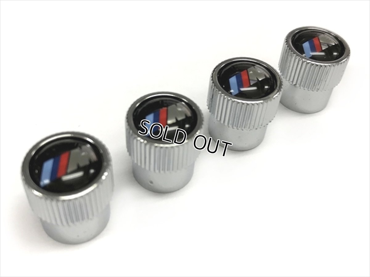 画像2: BMW バルブキャップ "M"ブラック/クロム(BMW VALVE STEM CAPS M) (2)