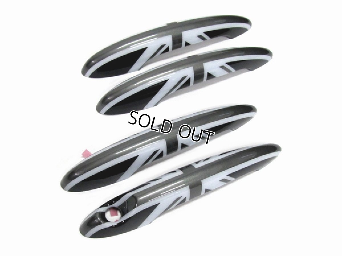 画像2: AutoStyle ドアハンドルカバー for MINI R60 Crossover ブラックユニオンジャック 4pcs (2)