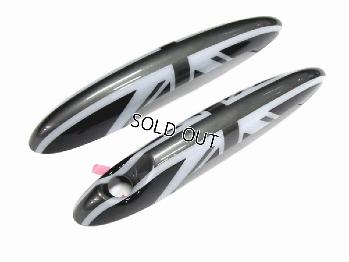 画像2: AutoStyle ドアハンドルカバー for MINI R50/R52/R53/R55/R56/R57 2pcs ブラックユニオンジャック (2)