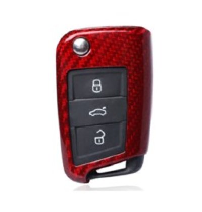 画像1: AutoStyle カーボンキーケース RED for VW GOLF7.5/7(GTI/R不可)/Touran(5T)/POLO6C/Tiguan(AD1)