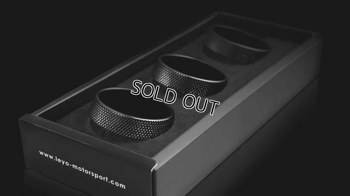 画像3: LEYO motorsport Billet Aluminum Knobs Black 3pcs (アルミローレットダイヤルリング ブラック)  (3)
