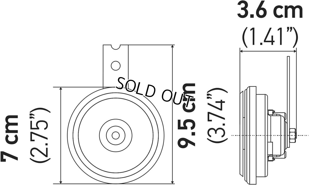 画像3: 【OUTLET】HELLA モーターサイクル シングルトーンホーン (MOTORCYCLE Singl Tone Horn Set) (3)