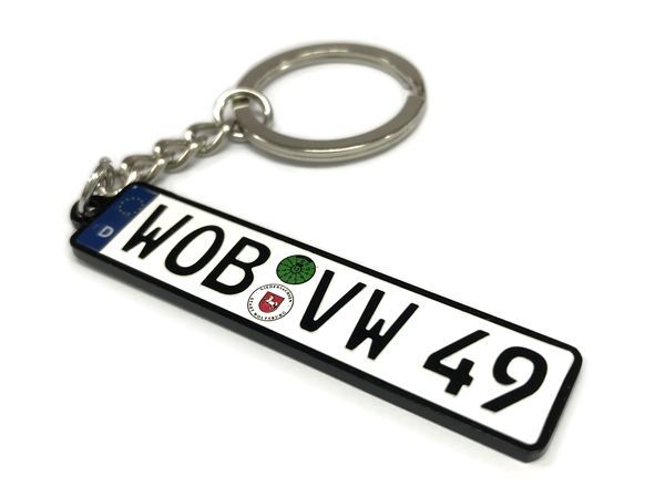 vw ユーロライセンスプレート キーチェーン vw european license