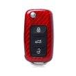 画像1: AutoStyle カーボンキーケース RED for VW GOLF6/Touran/Scirocco/Tiguan/TheBeetle/UP!