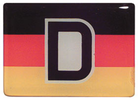 画像1: 【OUTLET】HerbertRichter クリスタルデコエンブレム　Dマーク/ドイツフラッグ　角形